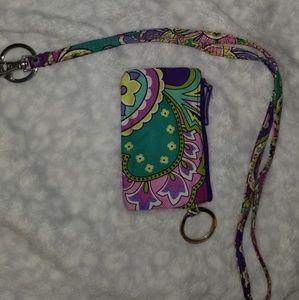 Vera Bradley lanyard and ID carrier.
